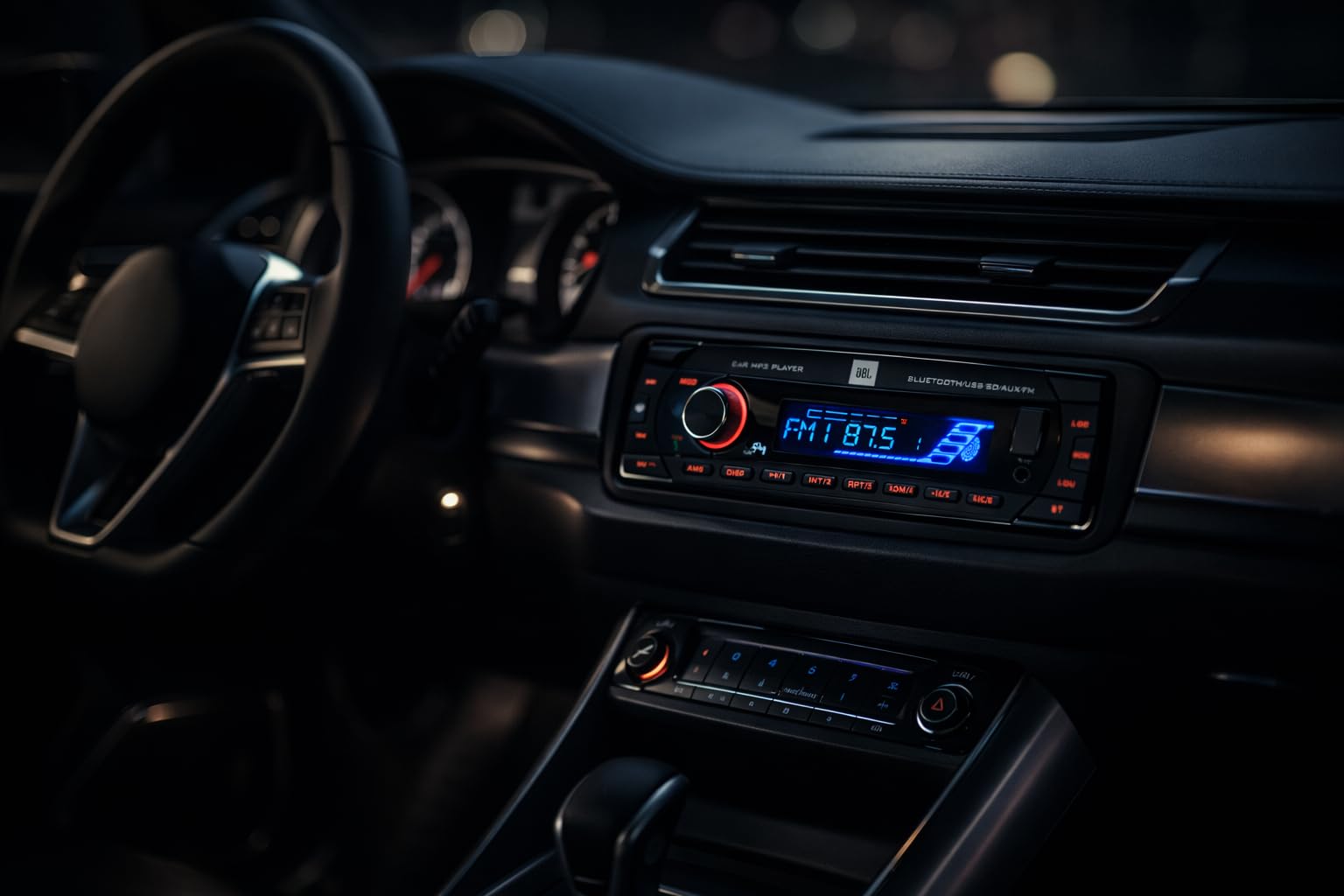 JBL Autoradio Bluetooth Voiture Celebrity 100 par Harman Kardon, Poste Radio 1 DIN, 4x50W, FM, Streaming Bluetooth, kit Main Libre Voiture, écran Amovible, USB, SD et AUX