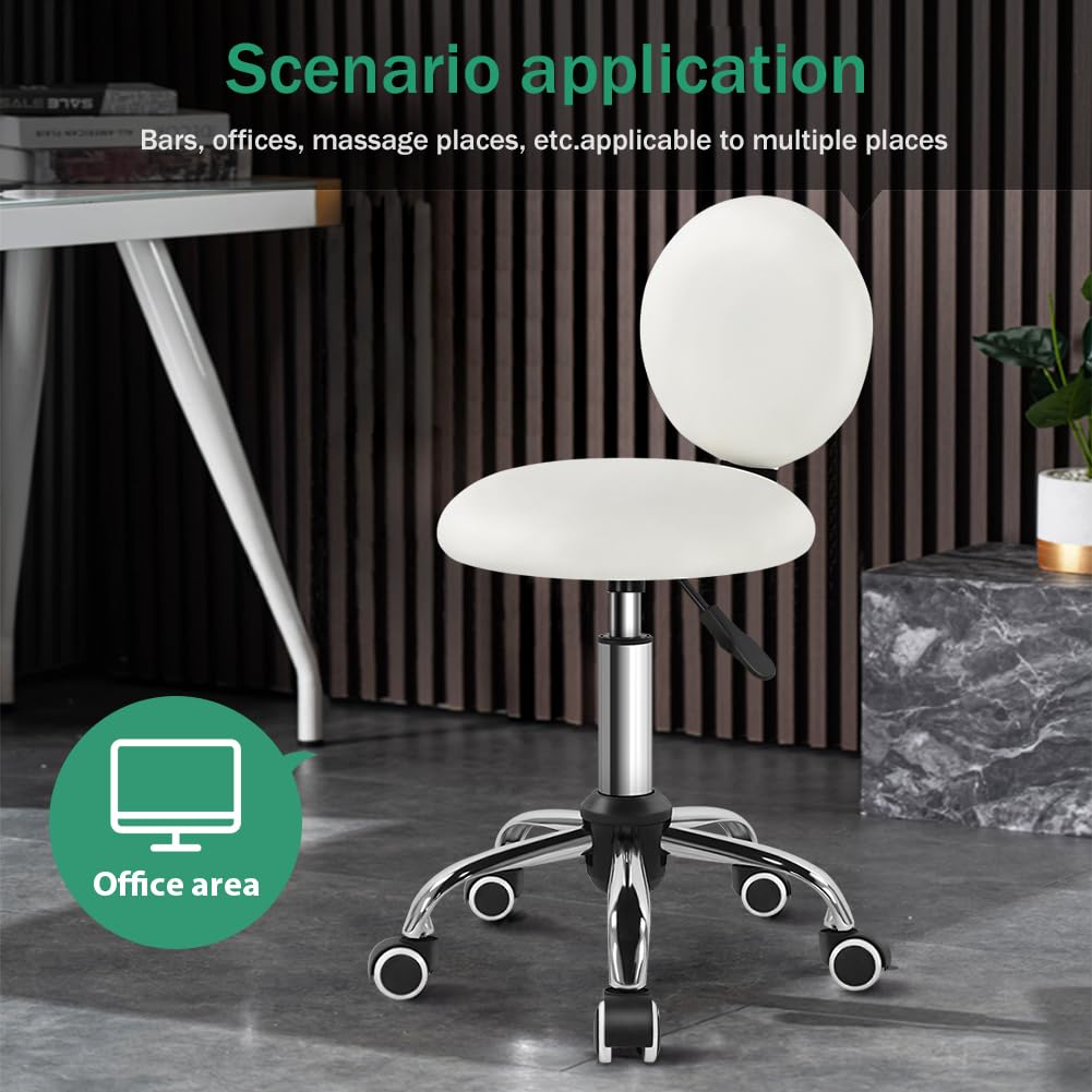 Sgabello Girevole Con Ruote Regolabile - Per Casa, Ufficio E Spa - Foto 10