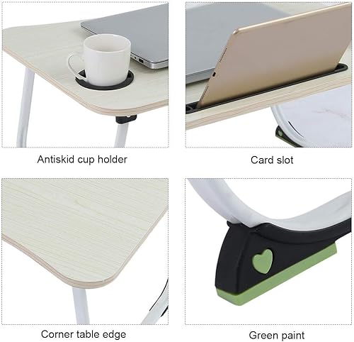 Miniatura 3 de Escritorio plegable para laptop soporte para laptop 236 pulgadas bandeja de cama portátil de escritorio de regazo con cajón de almacenamiento mesa