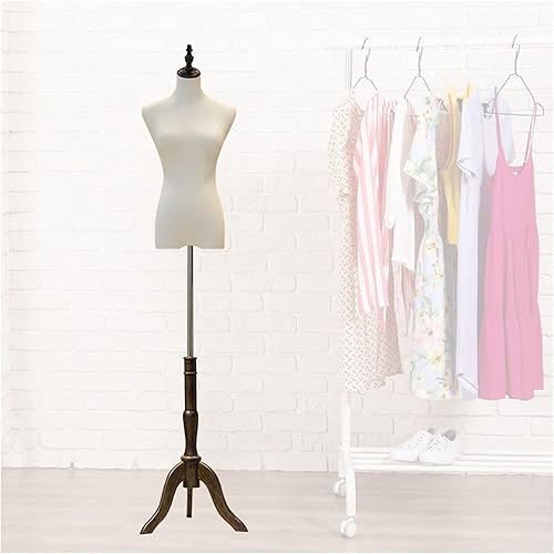 JOOTHIJX Torso de maniquí femenino, altura ajustable de 47.2 a 71.6 pulgadas, maniquí de costura con soporte de trípode para exhibición de joyas de