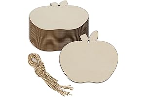 20-Pack Apple Wood Cutouts for DIY Crafts