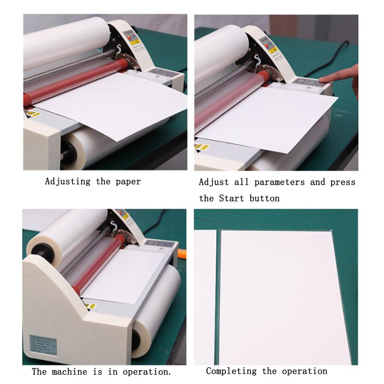 Laminatrice per Rotoli a Freddo Caldo Macchina per laminazione su Un Lato e su Due Lati con Display Digitale velocità Regolabile Temperatura 0-180 ℃ Regolata 700 W 450mm