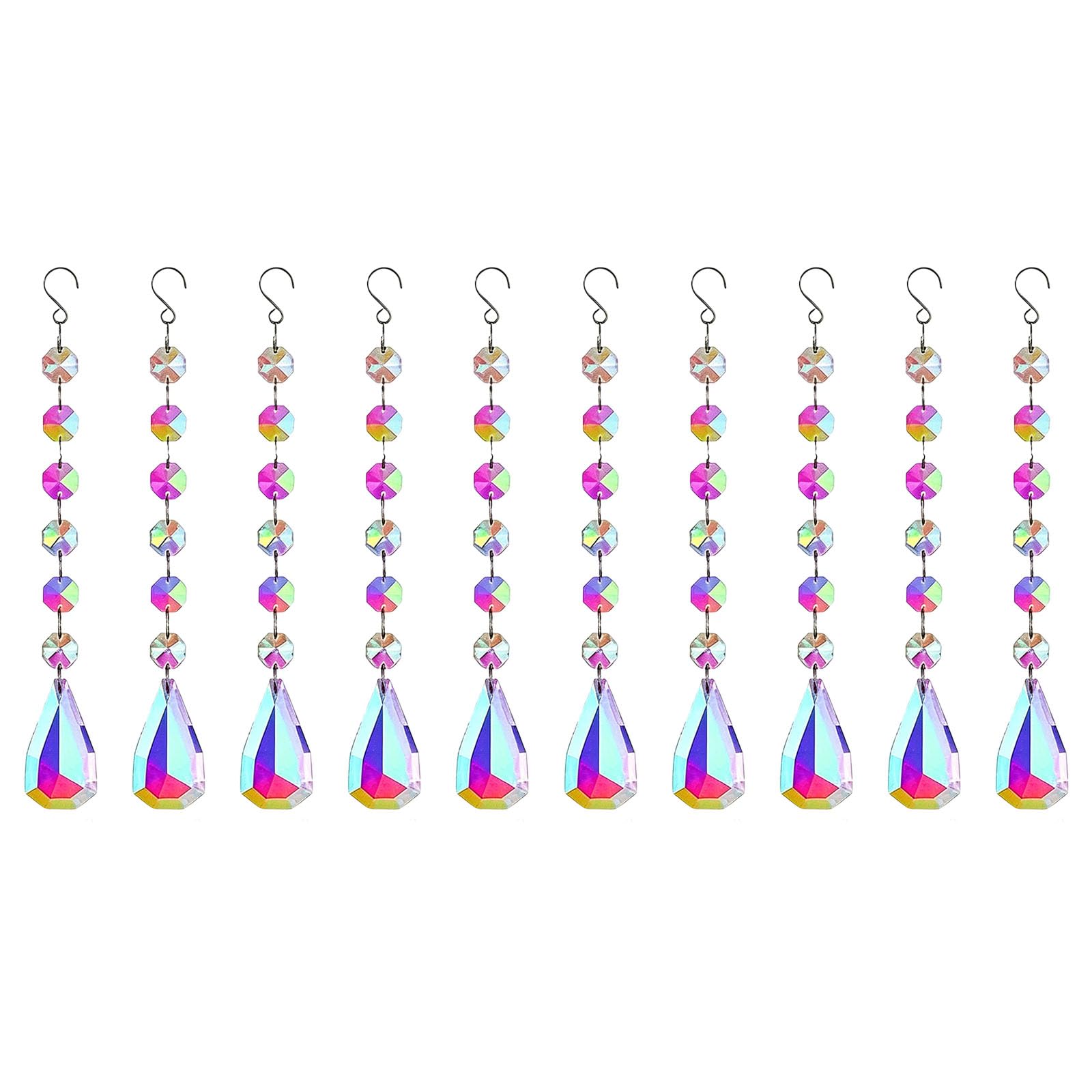 Reflective Bead Decor Set, 10 Piece Sun Prism Ornaments for Home Celebration Display and Wedding Party Accent Decor Sun Prism Faceted Bead Strand Reflective Glass Ornament Home Room Event Party Accent