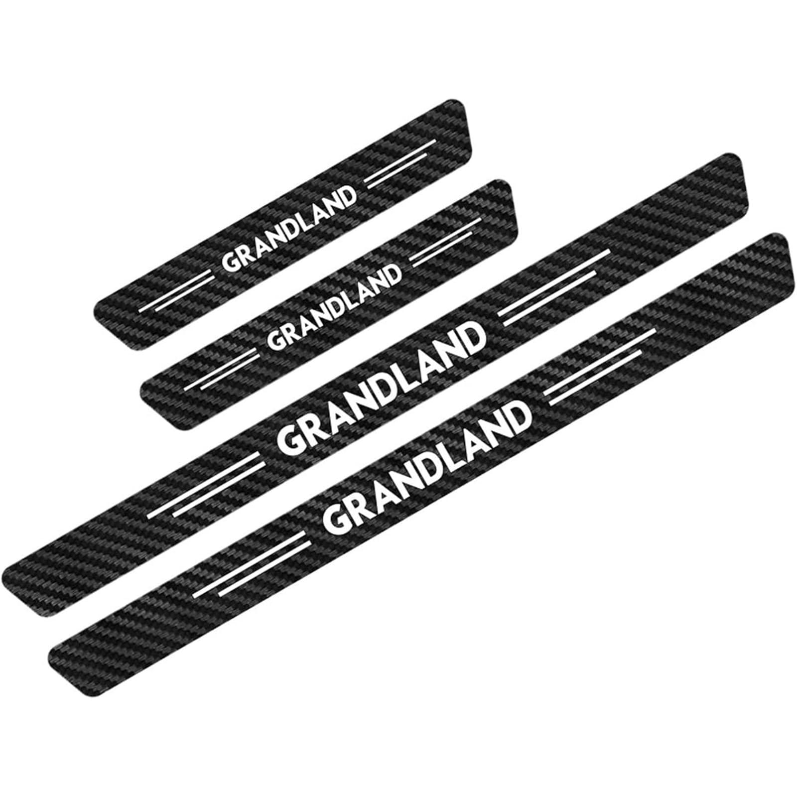 Klhywen White 4Pcs Car Door Sill Protector Strips Carbon Fiber Threshold Protective Film Kick Plate Cover Sticker For Op-El Grandland Car Accessories,
