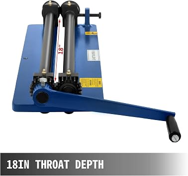 Roller Bending Machine 18 inch Sheet Metal Bead Roller with 6 Sets Dies for Producing Strengthening Ribs Throat Depth 45.72 cm