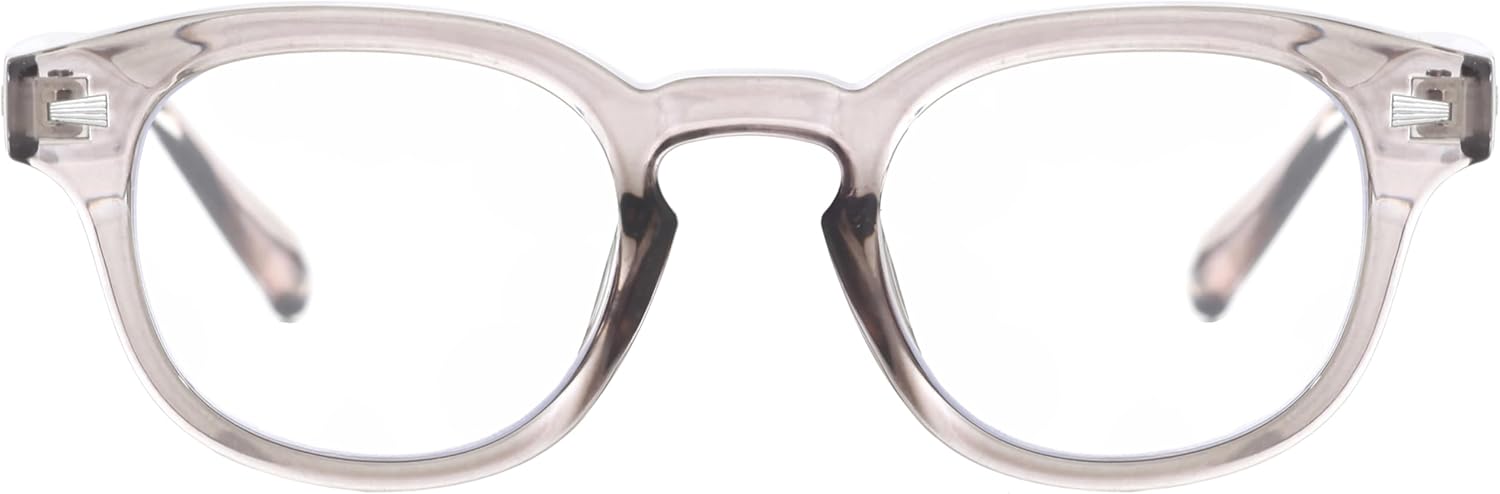 Kursan Small Round Black Glasses for Women Men Thick Frame Fashion Clear Lens Blue Light Glasses