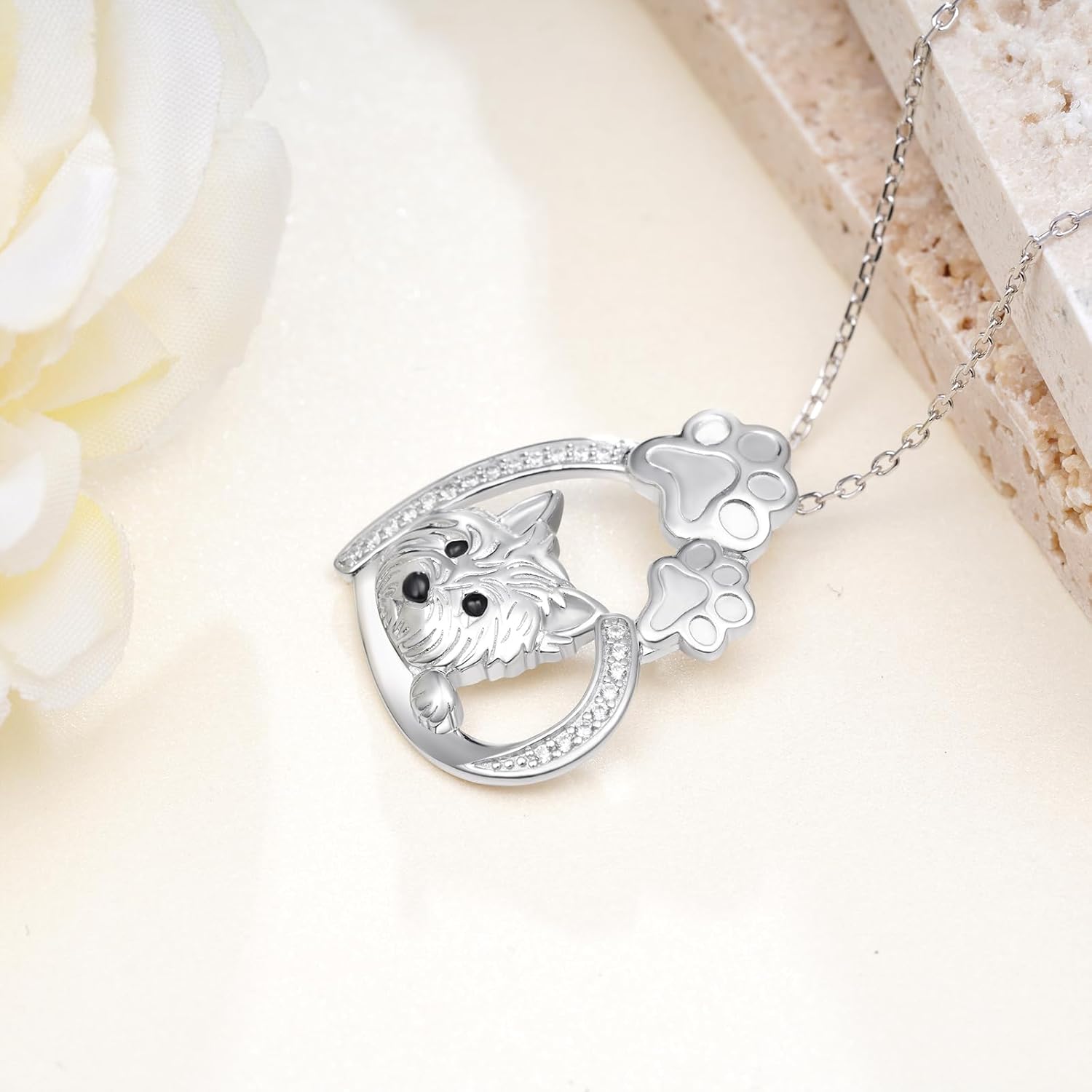Dog Necklace Sterling Silver Yorkie/Pug/Dachshund Pendant Necklace Dog Jewelry for Women Men - Image 3