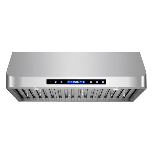 COSMO COS-QS75 30 in. Under Cabinet Range Hood with 500 CFM, Permanent Filters, LED Lights, Convertible from Ducted to Ductless (Kit Not Included) in Stainless Steel