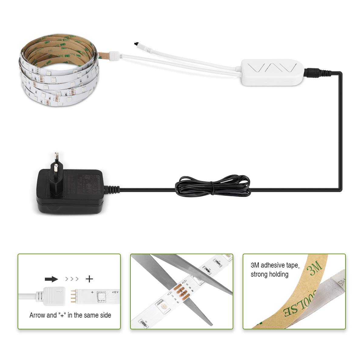 LE 5M 24W Luces de Tira LED WiFi 2,4 GHz, Impermeable IP65, Tiras LED 16 Millones RGB Regulable con APP, Control Remoto con Temporizador, Compatible con Alexa/Google Home, Decoración Interior Exterior
