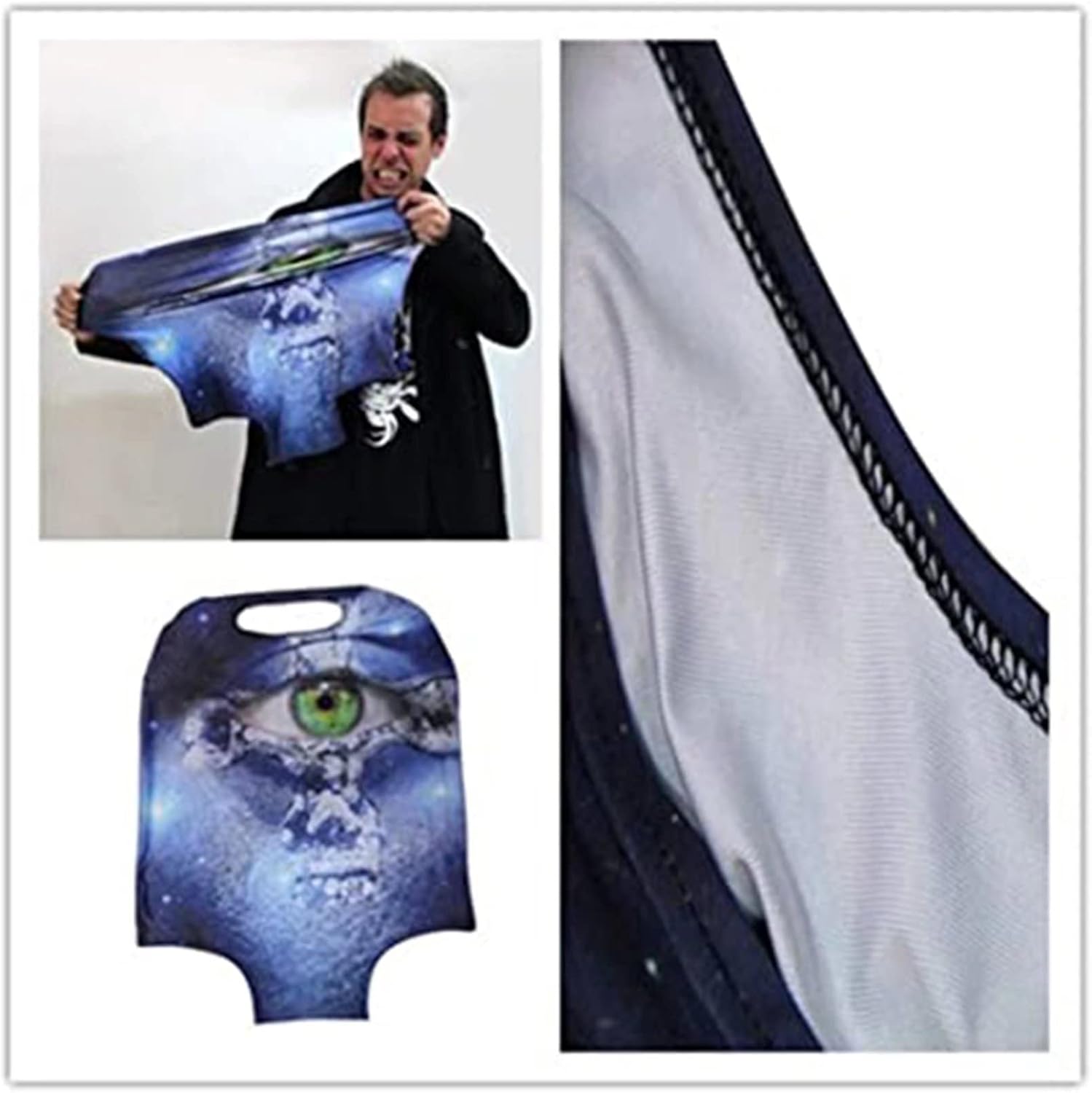 review Deeprinter Luggage Cover Vincent Van Gogh Starry Night over The Rhone Print High Elastic Spandex Suitcase Protector Durable Washable Suitcase Bag Covers Fits 18-21 Inch Case