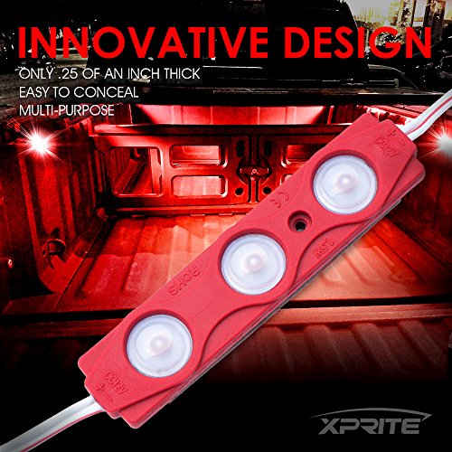 Image of Xprite Red 8 PCS Truck Pickup Bed Light Kit, 24 Led Cargo Rock Lighting