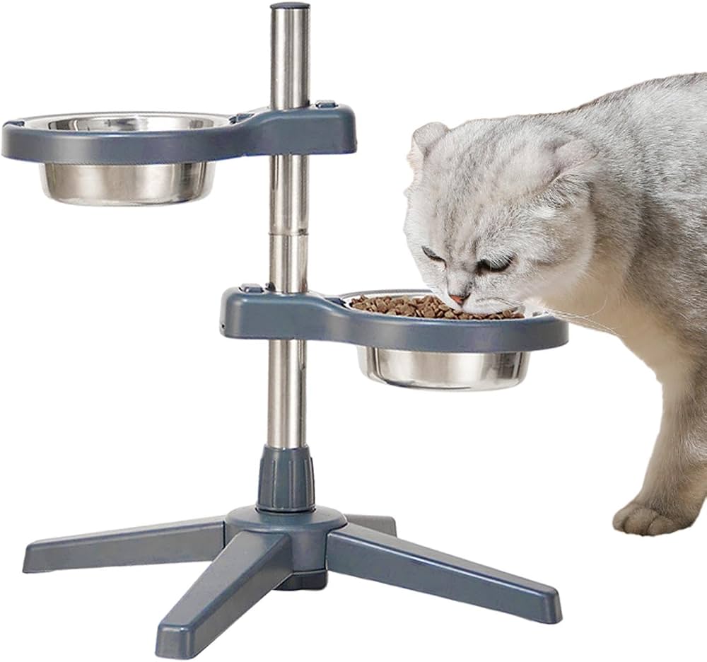 PawHut Station d'alimentation surélevée pour chiens - Blanc