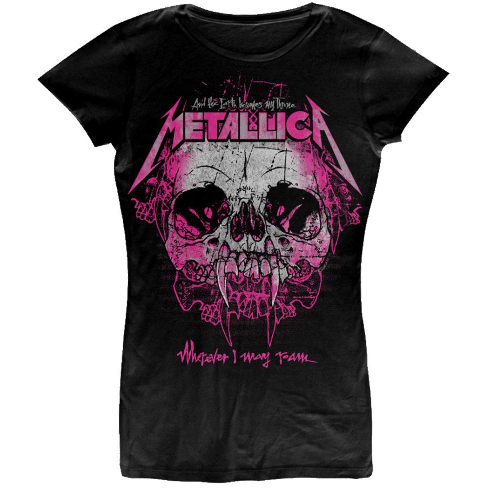 Ladies Metallica Wherever I May Roam Official Tee T-Shirt Womens Girls (Large) Black