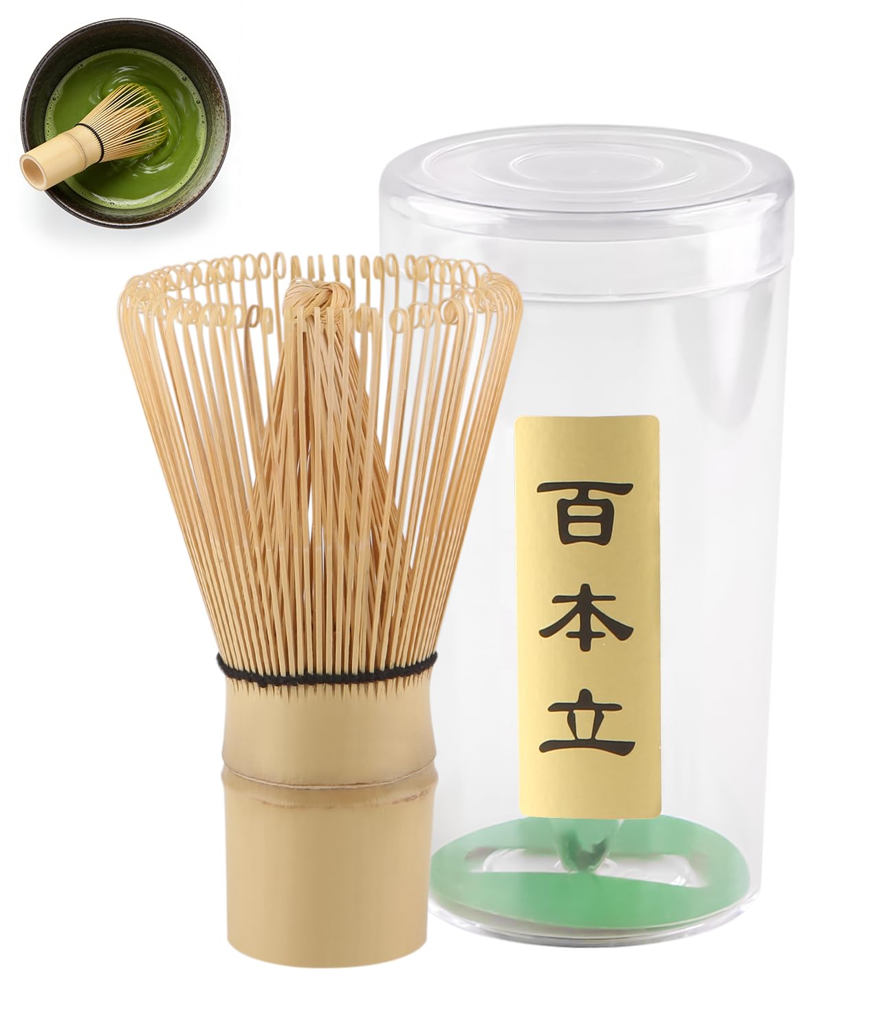 Bamboo Matcha Whisk, Handmade Japanese Chasen, Natural Eco-Friendly Matcha Brush, Easy Clean Small Matcha Stirrer for Home Afternoon Tea & Traditional Matcha Preparation