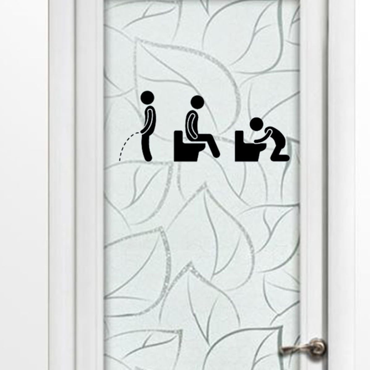 5pcs Funny Toilet Sticker Decals, PVC DIY Bathroom Black