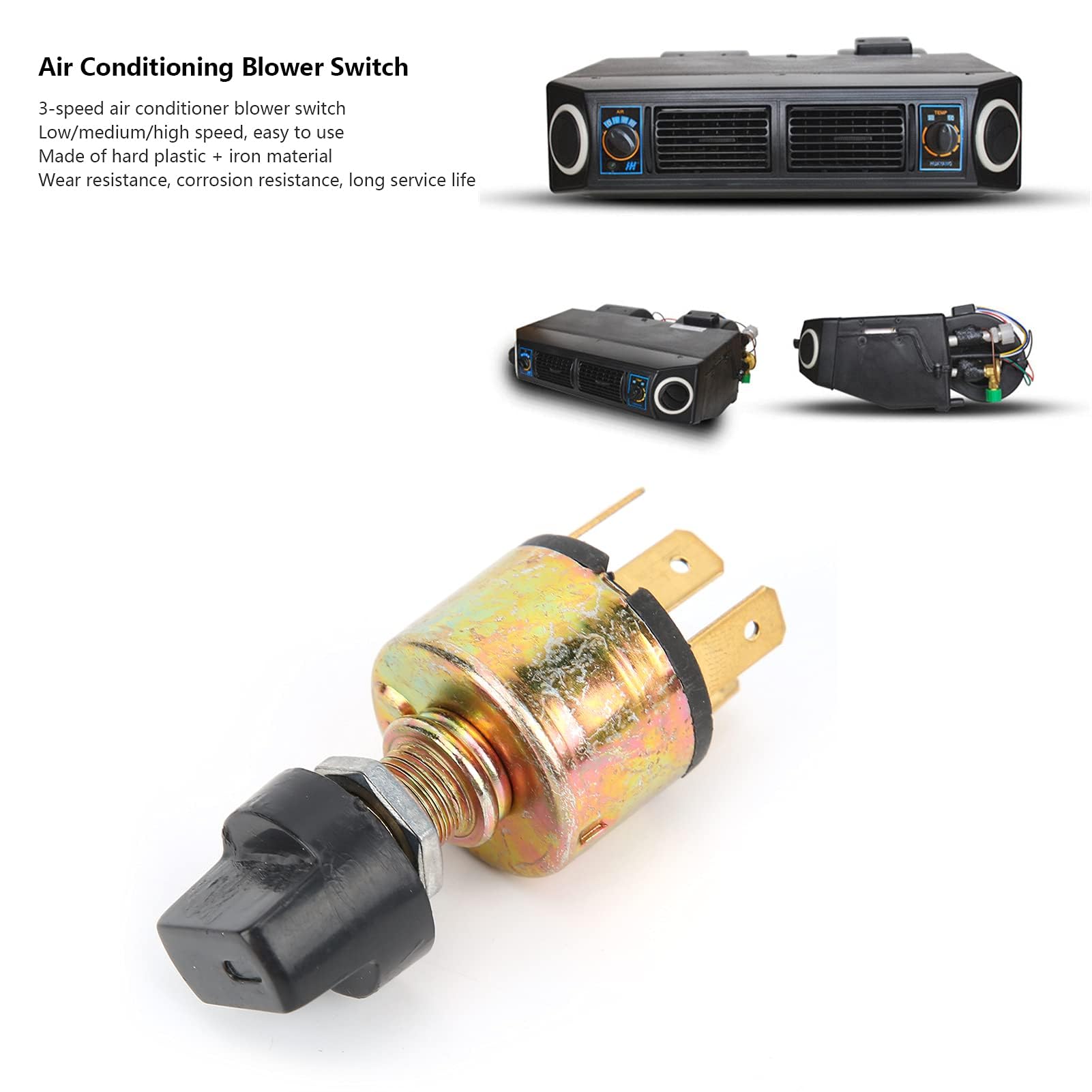Interrupteur 4 Positions 12V - Commutateur 3 Vitesses Pour Ventilateur Auto/Camion | Bouton Rotatif