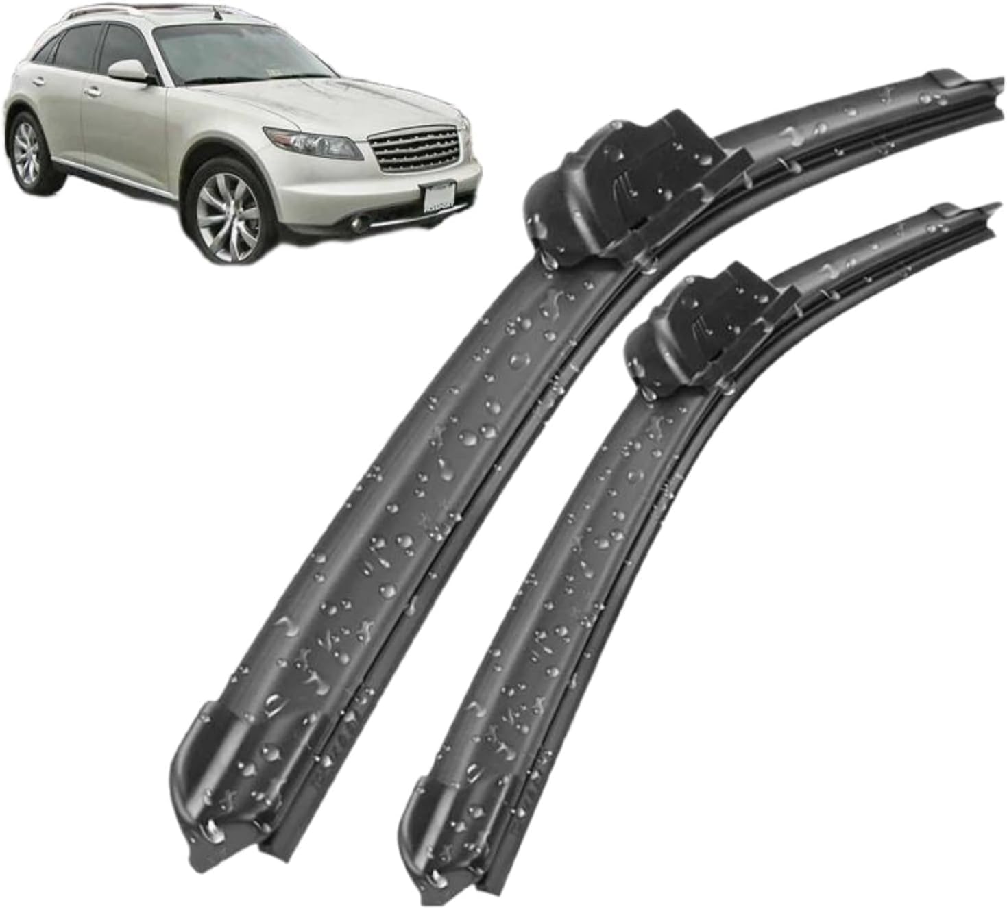 RESKIU Car Front Windshield Wiper Blade Set Replacement for Infiniti FX35 2003-2008, All Season Windscreen Wipers Quiet Easy Installation
