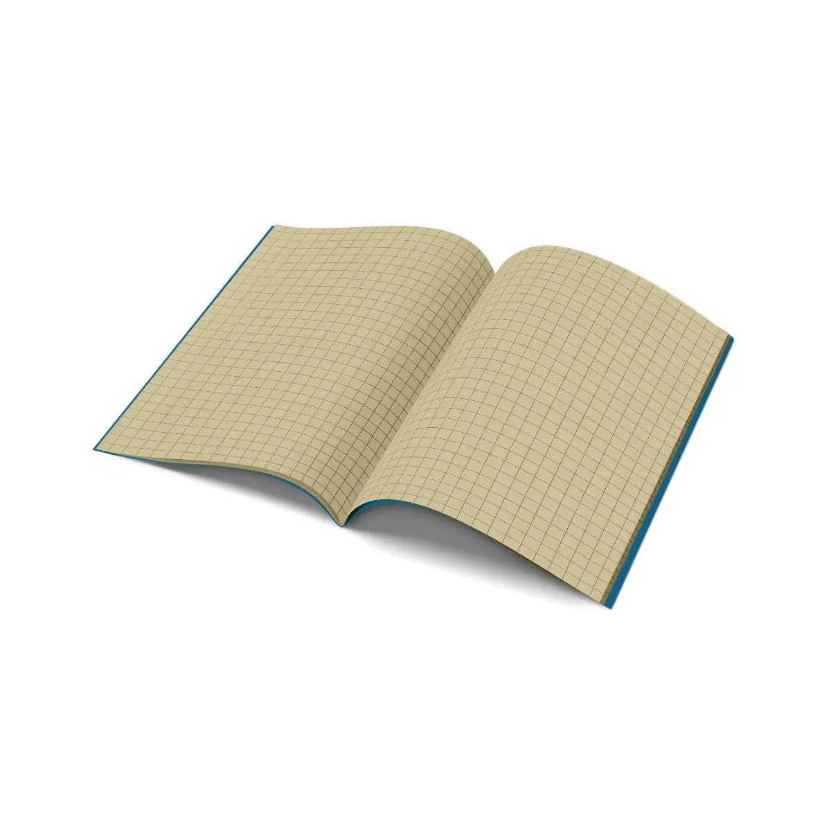 A4-10mm Squared Tinted Exercise Book - Blue Cover - Cream - Pack of 10