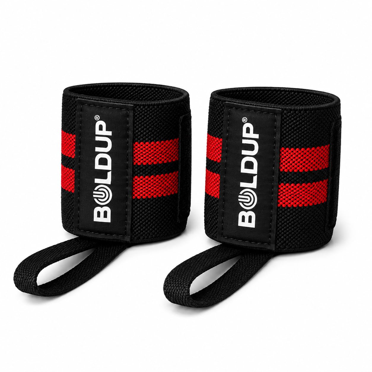 Wrist Wraps for Weightlifting & Powerlifting | Heavy Duty Gym Wrist Support with Thumb Loop | Adjustable Compression Wraps for Bench Press, Deadlift, CrossFit, Bodybuilding & Strength Training (Red 1Pair)-image-49