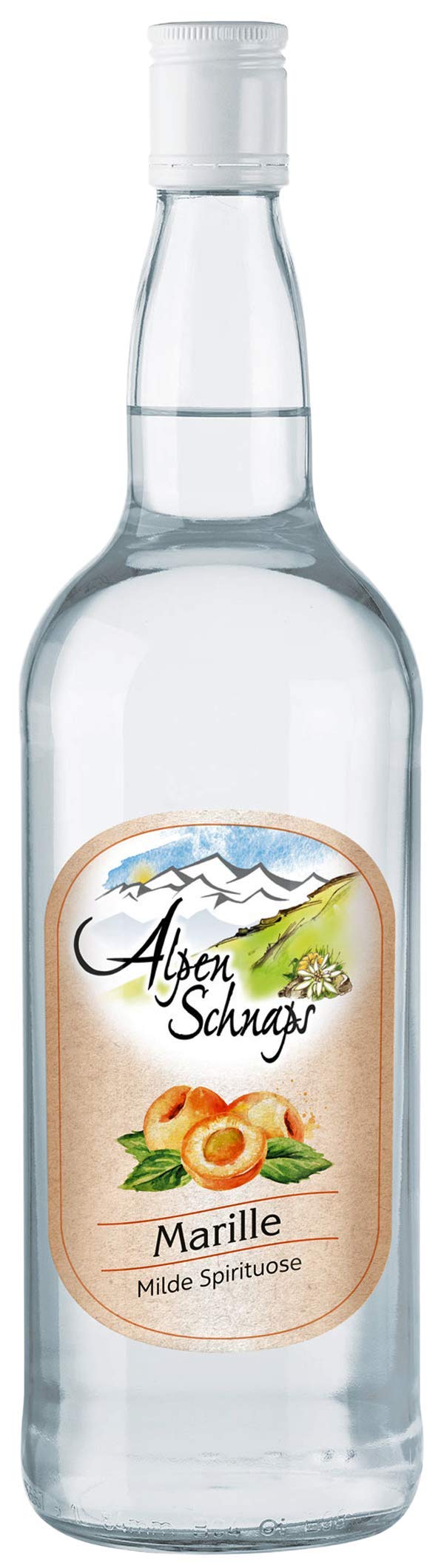 Alpenschnaps Marille | Milde Spirituose | 1l. Flasche