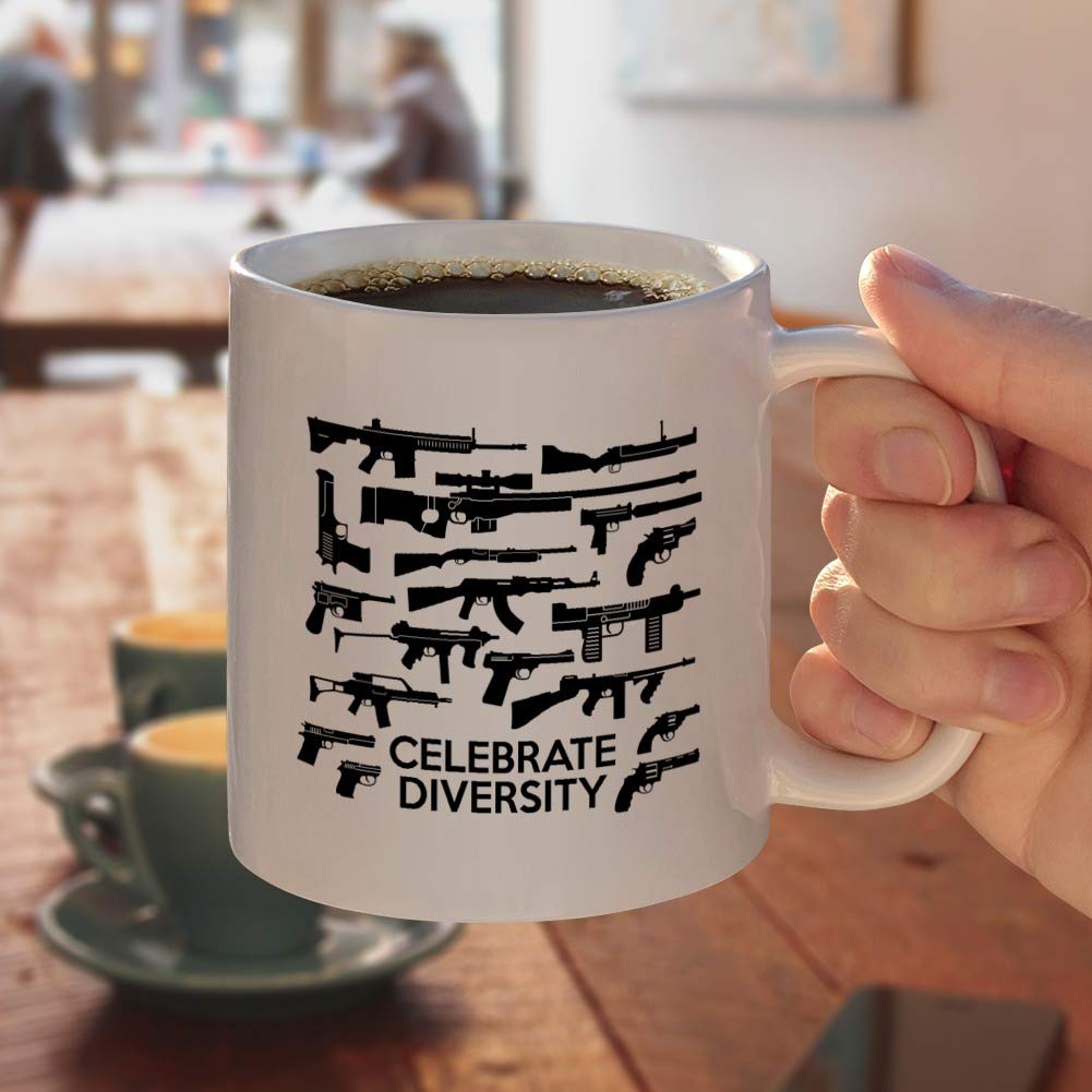 Amazon.com: Guns Weapons Rifles Celebrate Diversity Second 2nd Amendment  Ceramic Coffee Mug, Novelty Gift Mugs for Coffee, Tea and Hot Drinks, 11oz,  White : Home & Kitchen
