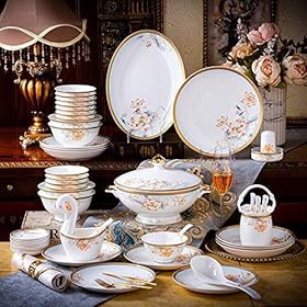 Elevate Your Dining Experience: Buy the Exquisite 52-Piece European Lotus Bone China Dinnerware Set – SnamicE