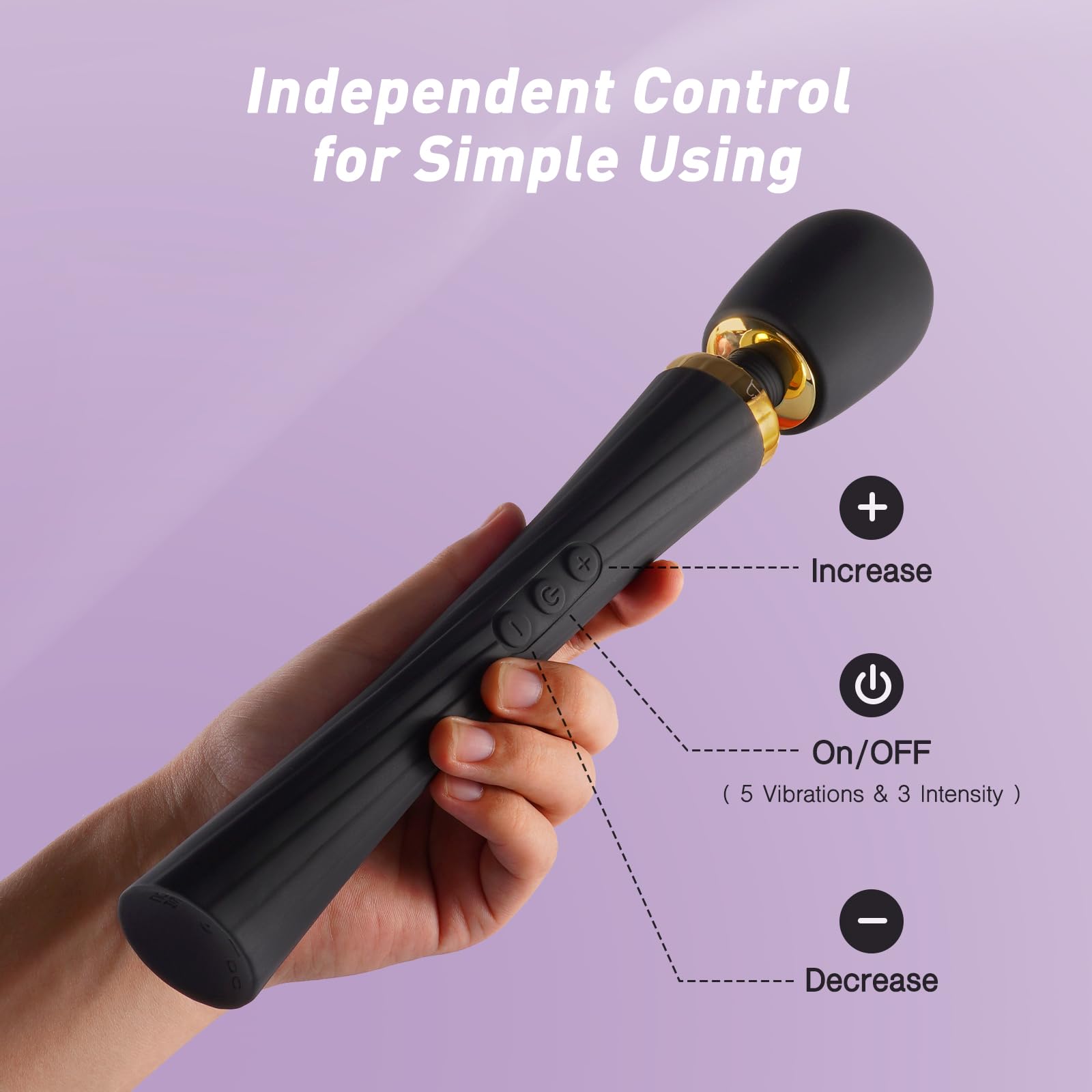 Tracy's Dog Wand Vibrator Kit, Cordless Massager with 4 Silicone Attachments for Clitoral, G-Spot, Anal & Penis Stimulation, Adult Sex Toys Sets with 3 Speeds & 5 Patterns for Couples & Women Pleasure