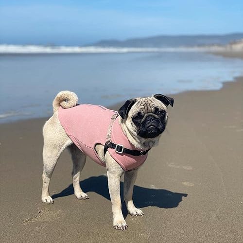 Miniatura 4 de Gooby Suéter de microfibra con cremallera para perro, rosa, XL, cálido, de doble capa, de microfibra suave, sin correa de anillo, suéteres de