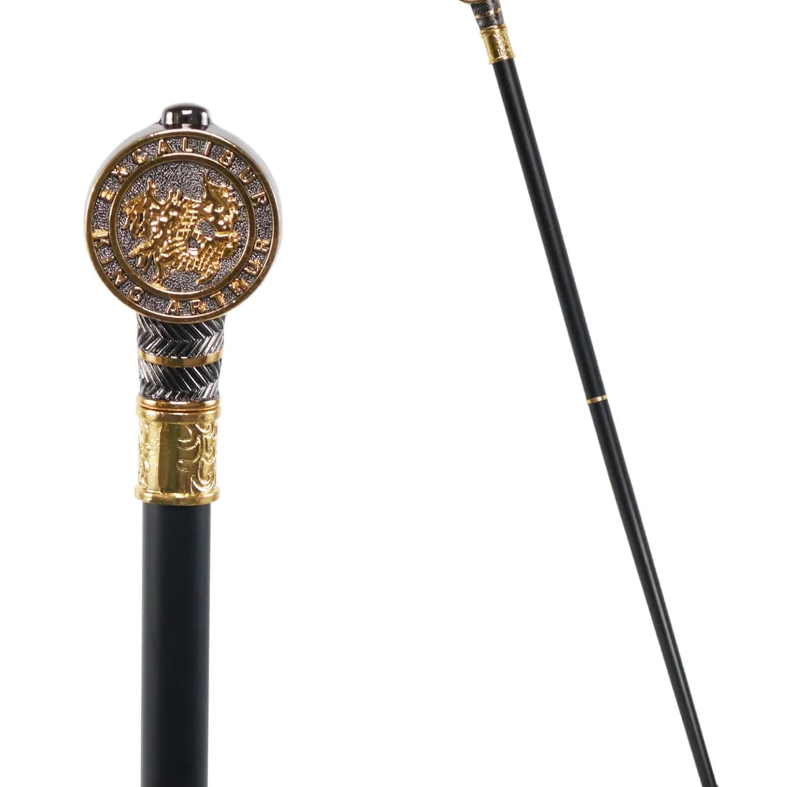 Elegante Bastón Steampunk de Aleación, Bastón Gótico de Lujo para Caballeros con Pomo Totémico, 93 Cm, para Cosplay y Fiestas.