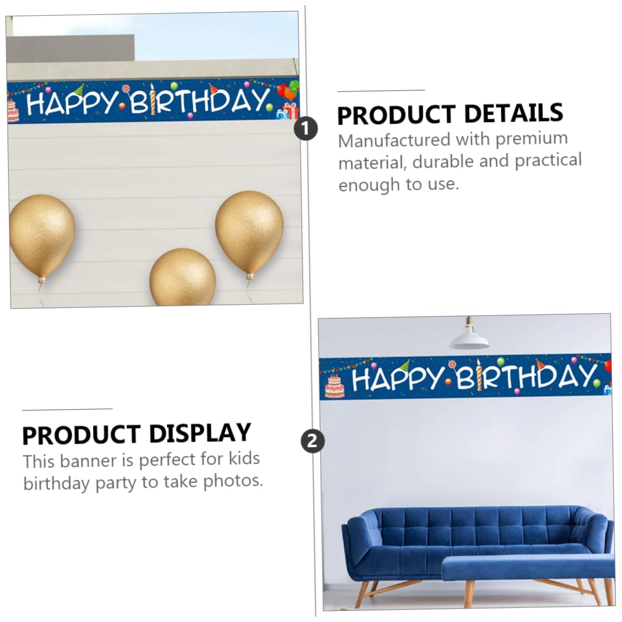Abaodam 3pezzi Banner Compleanno Decorazione Per Compleanno Striscione Appeso Per Ed Per e