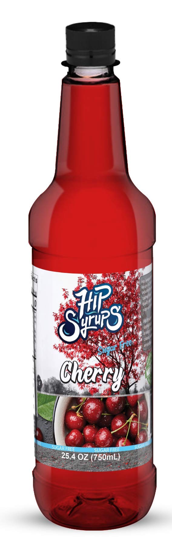 Hip Syrups - Cherry Sugar Free Simple Syrup Designed for Water Flavor, Bubble Tea, Boba Tea, Cocktails, Sugar Free