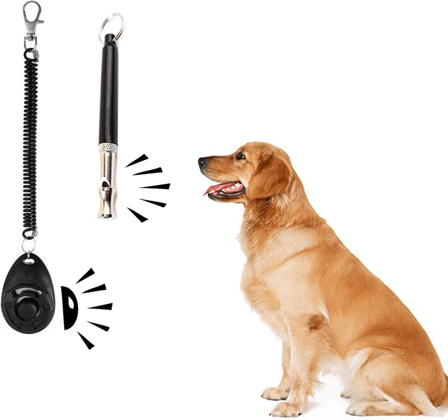 Geescoo Pet Training Clicker Dog Whistle Ultrasonic Anti-Lost Device Wrist Strap Durable Lightweight Easy Cats Puppy Birds Horses Perfect Behavioral Black : Geescoo : Pet Supplies