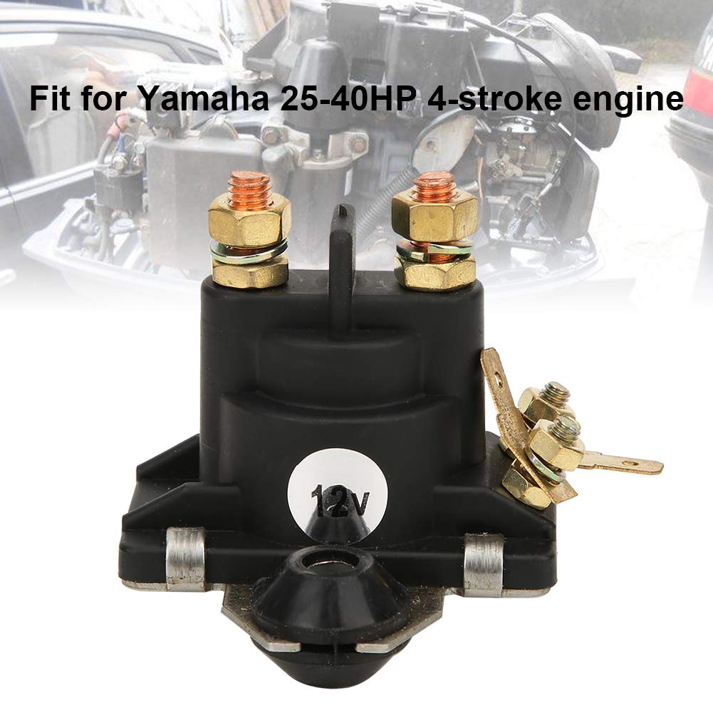 KIMISS 12V Schwarz Starterrelais Marine Startrelais für 25-40 PS 4-Takt Motor Außenborder Teile 65W-81941