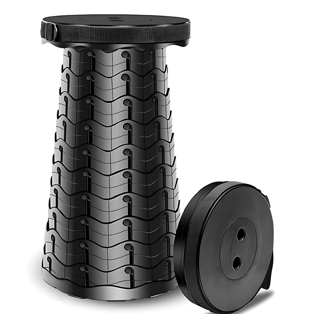 Drumstone (𝐋𝐢𝐦𝐢𝐭𝐞𝐝 𝐓𝐨𝐝𝐚𝐲 Compact & Folding Stool, Adjustable Height, Non-Slip Base, Portable Design for Travel, Camping, and Everyday Use 𝟏𝟓 𝐘𝐄𝐀𝐑𝐒 𝐖𝐀𝐑𝐑𝐀𝐍𝐓𝐘