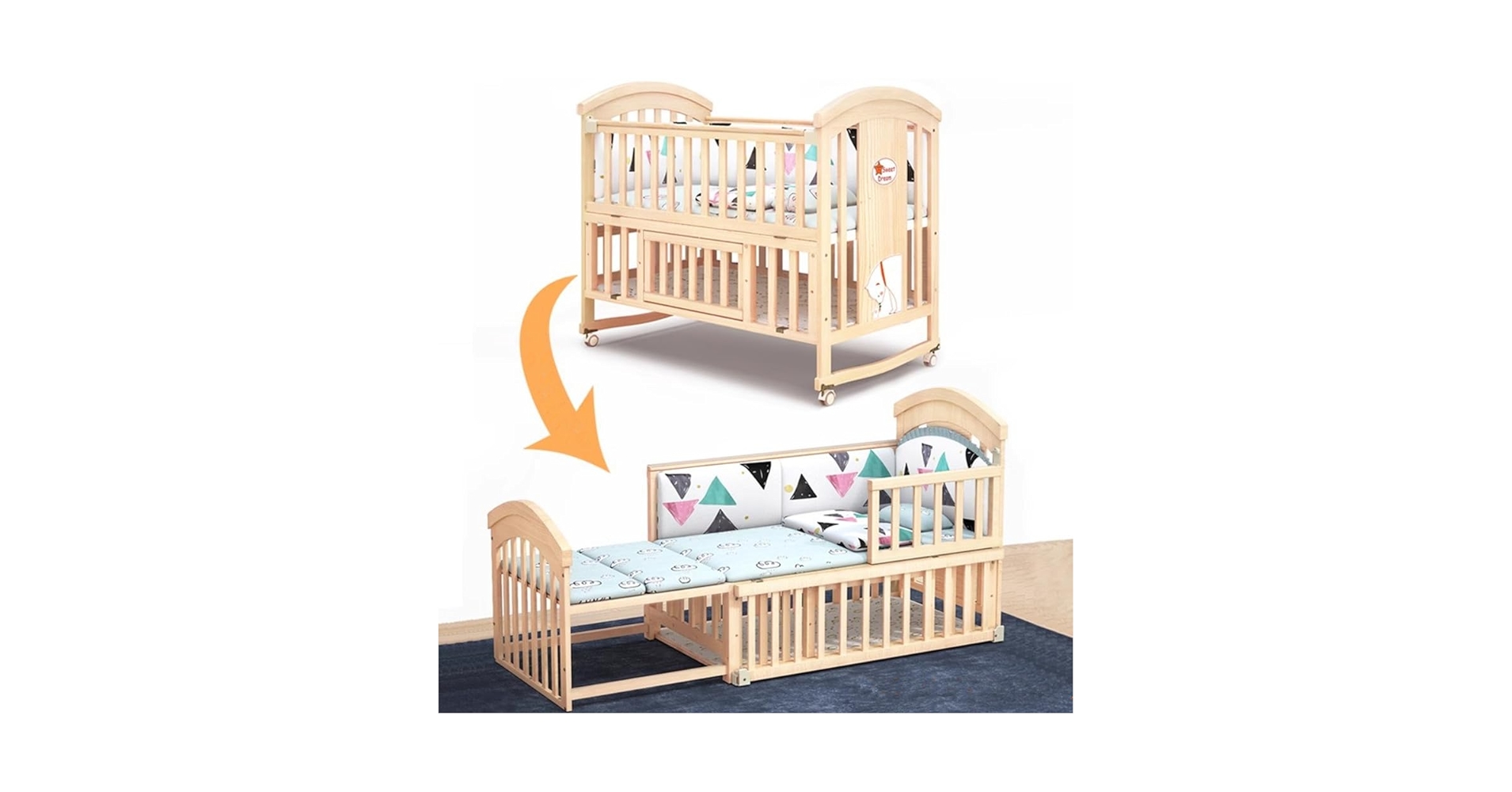 Amazon.co.jp: ベビーベッド 木製 多機能ベビーベット