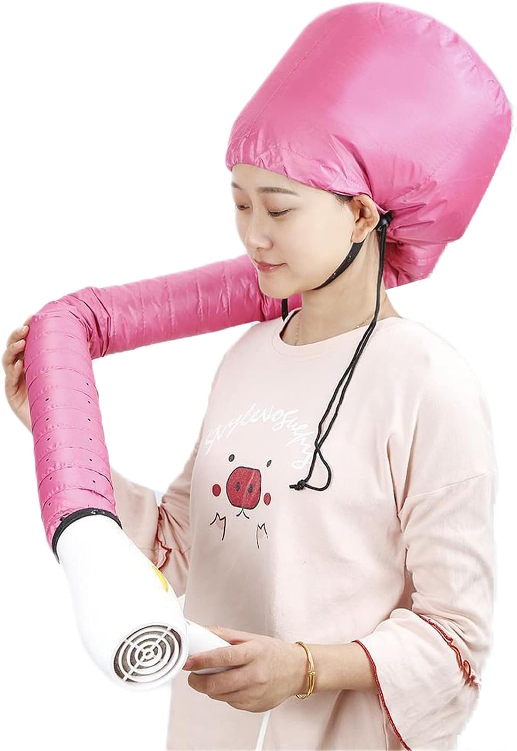 Portable Hooded Hair Dryer Bonnet Cap Hands Free for Quick Dry Deep Condition and Styling