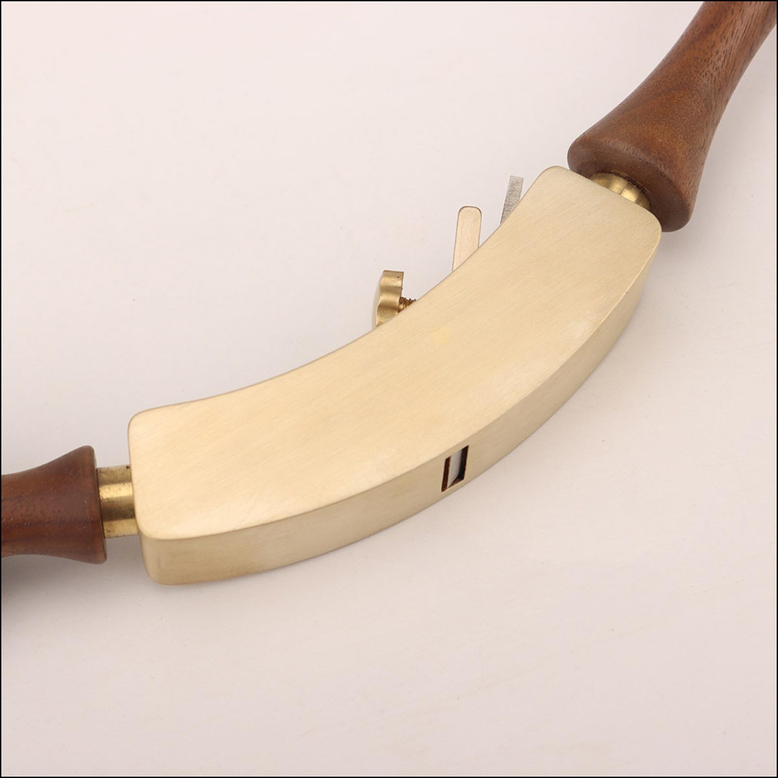 Mini Pialla per Legno, Pialla in Rame con Fondo Ad Arco per Lavorazione del Legno, Impugnatura Comoda, Compatta E Portatile, con Contenitore Bianco + Base, per Lavori di Falegnameria Fai da Te