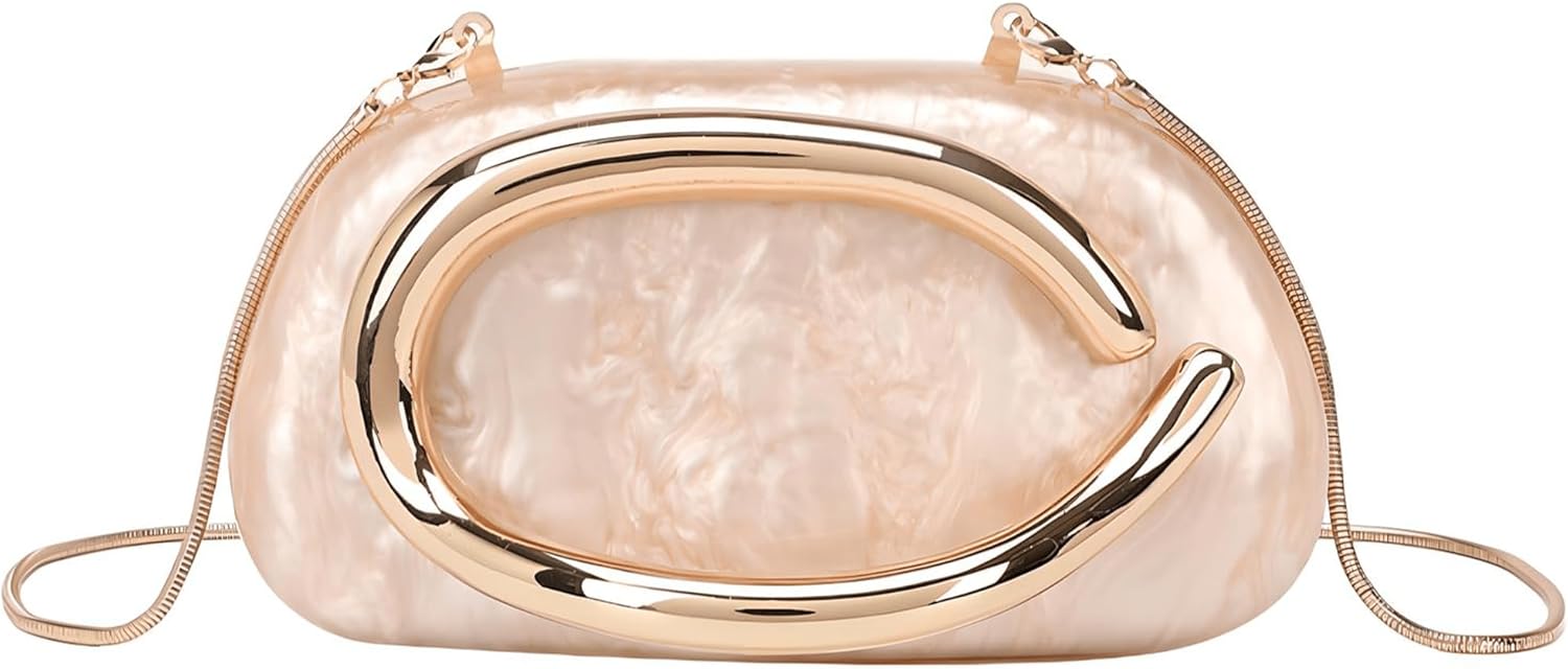 Buric Acrylic Clutch Purse for Women Marbling Evening Wedding Handbags Acrylic Shell Box Purses for Party Prom Cocktail