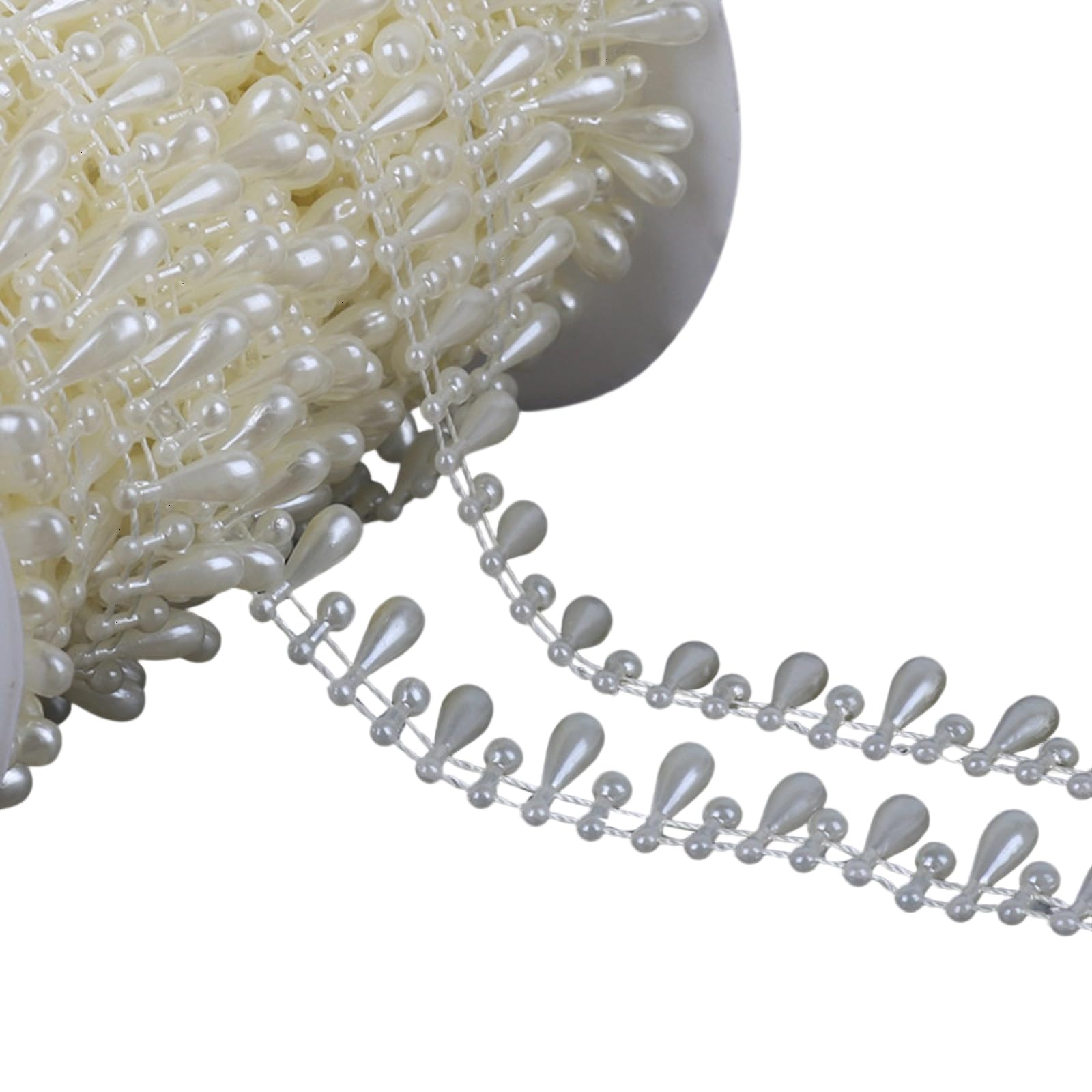 NEWFT Artificial Pearls Beads String Chain for Art Craft Imitation Pearls String Beads for Bouquets Wedding Decoration Bridals Bouquets