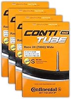 Continental Race 28 700x25-32c Bike Inner Tubes 4-Pack - 60mm Presta Valve Bundle w/ Sticker