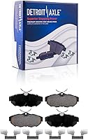 Vista 5 de Detroit Axle - Kit de frenos para Ford Mustang 2011, 2012, 2013, 2014, rotores de freno de disco perforados y ranurados, pastillas de freno