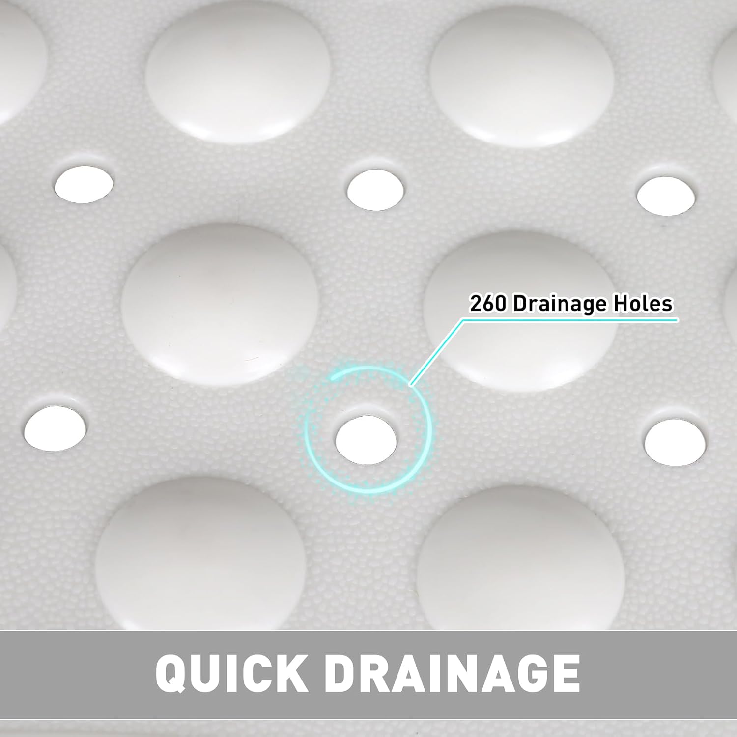 Shower Mat Non Slip: 35.4 x 23.6 Inch Extra Large TPE Shower Mats for Inside Shower - Anti Slip Shower Stall Matt with Drain Hole and Suction Cups for Elderly - Image 5