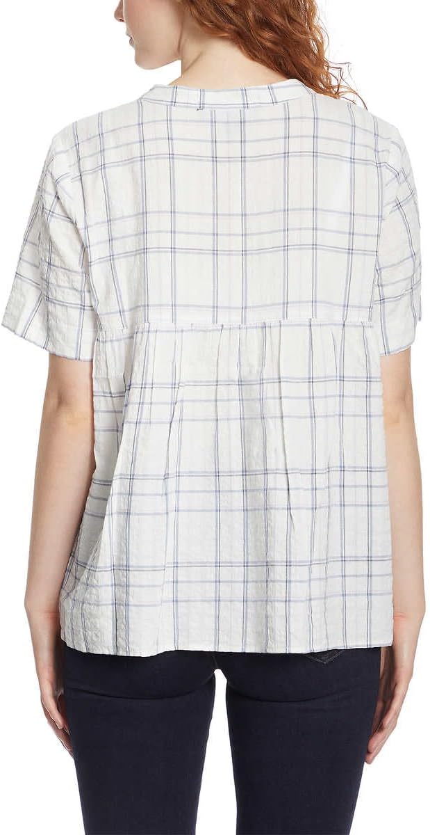 Gloria Vanderbilt Women's V Neck Short Sleeve High-Low Hem Work Blouses Top - Image 3