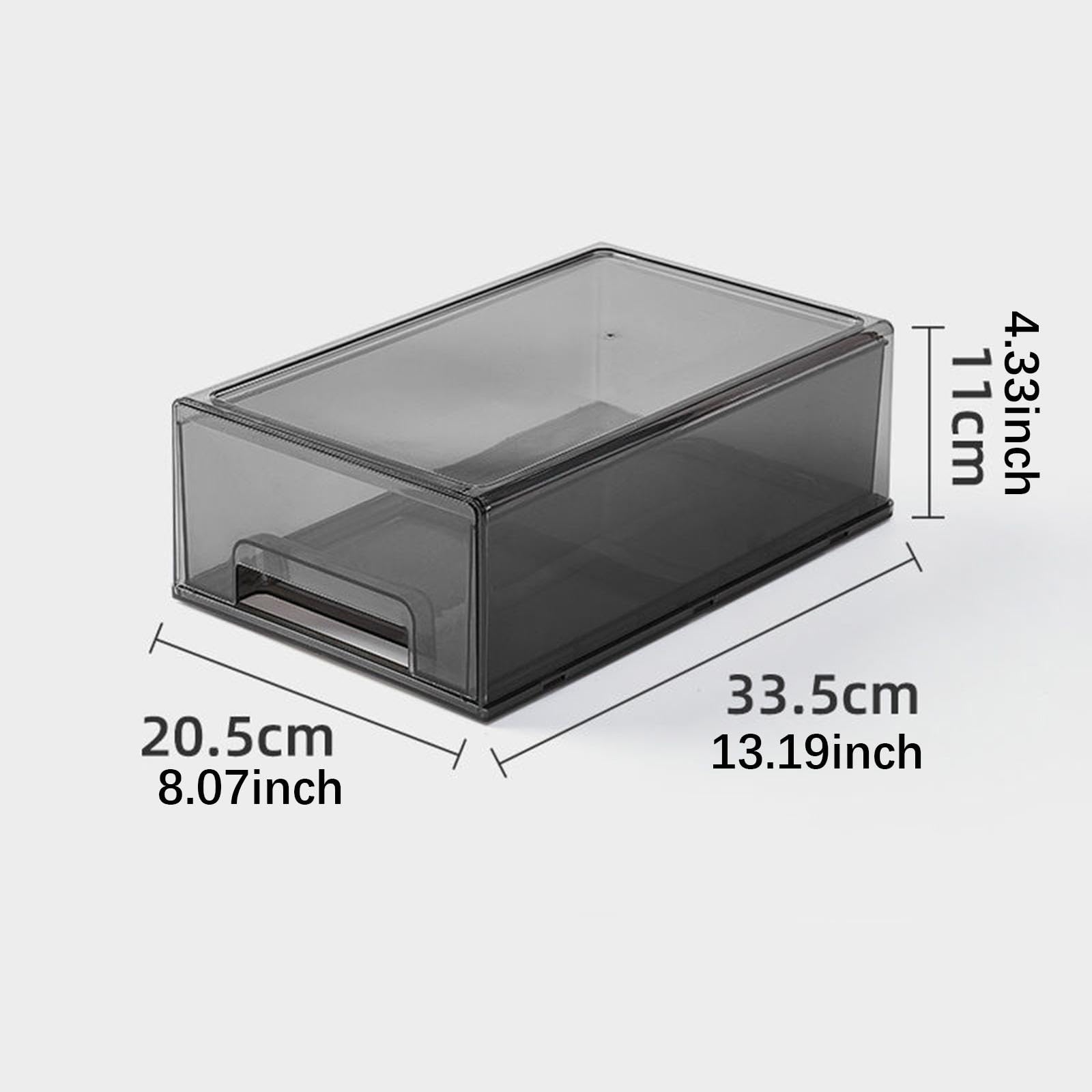 Organizador de Escritorio con Cajón, Contenedor de Almacenamiento de Escritorio, Versátil, Acrílico, Gris Claro Medio, Individual