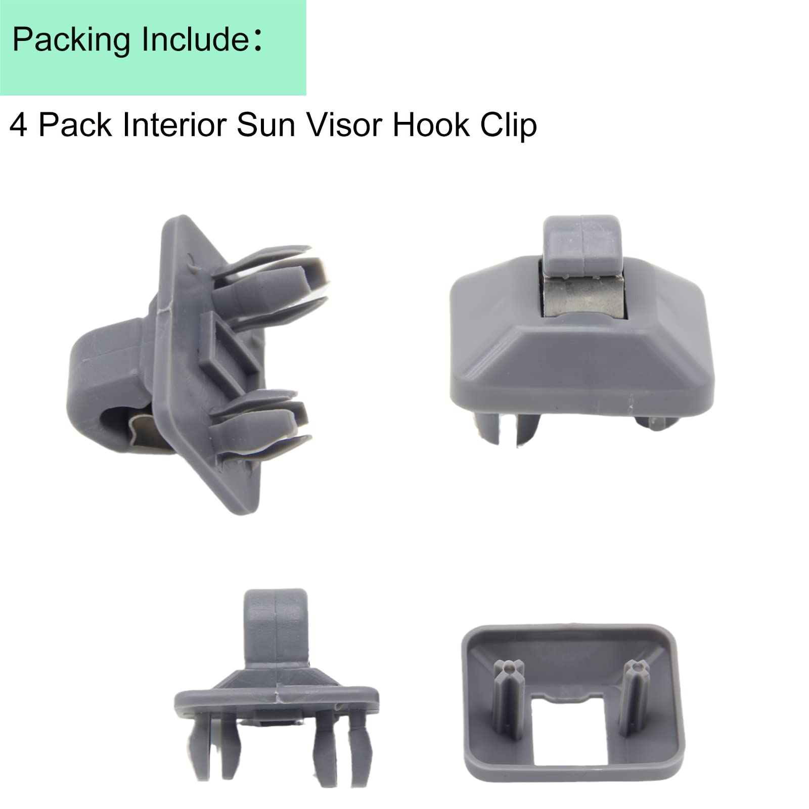WTPLY 4 Pack Interior Sun Visor Hook Clip Interior Sun Visor Hook Clip Bracket Compatible with A1 A3 A4 A5 Q3 Q5#8E0 857 562, 8U0 857 562A (Grey)