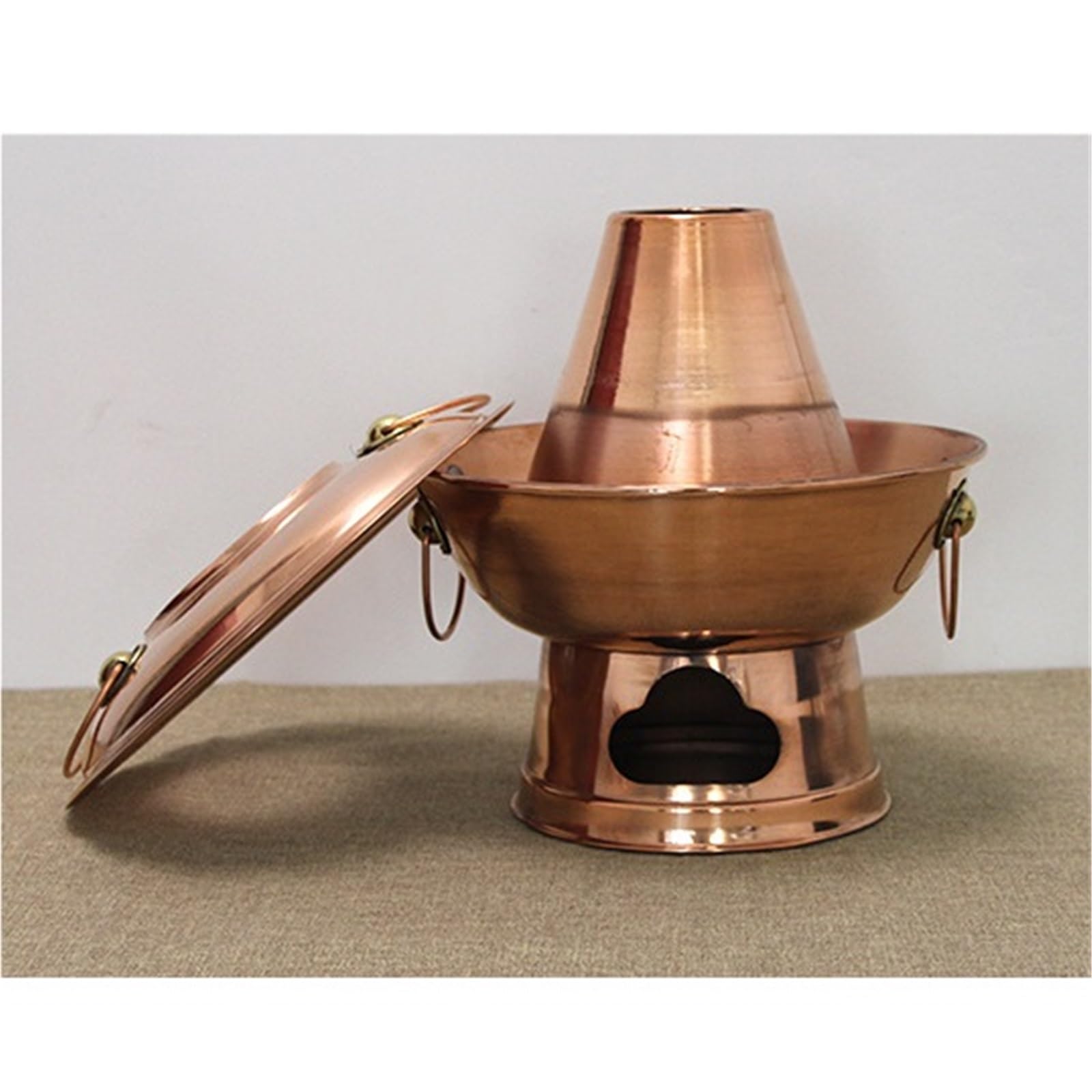 Tradizionali Shabu Carbone for Pentole Calde in Rame Caldaia A Fuoco in Pentola di Rame Fatta A Mano in Rame Puro Vecchio Stile di Montone Pentola per Zuppa(40cm)
