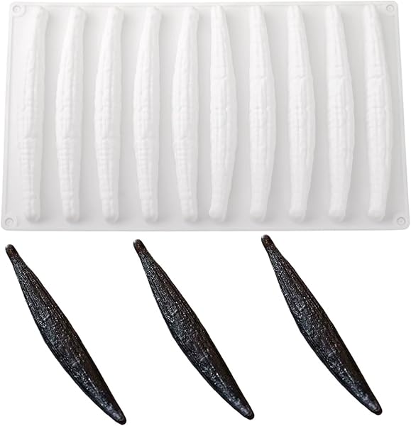 Moule en silicone pour gousses de vanille, mousses et chocolat - Ustensiles de cuisine pour pâtisseries pour usage domestique et commercial - Équipement créatif pour la fabrication de gâteaux - 5