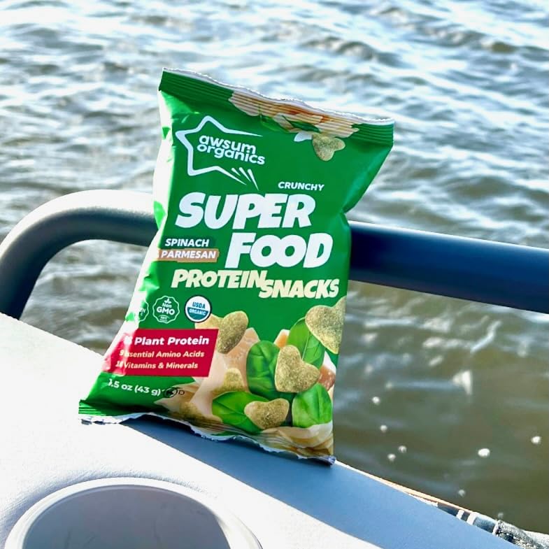 Miniatura 8 de Awsum Organics SUPERFOOD Snacks de proteínas  Bocadillo saludable y crujiente  Soplos de proteínas a base de plantas  USDA Orgánico  Kosher  Sin OMG