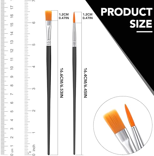 Miniatura 2 de AROIC Pinceles de Pintura Pequeños al Por Mayor, 110 Piezas de Pinceles de Pelo de Nailon Negro con Juego de Pinceles de Pintura Acrílica de Punta