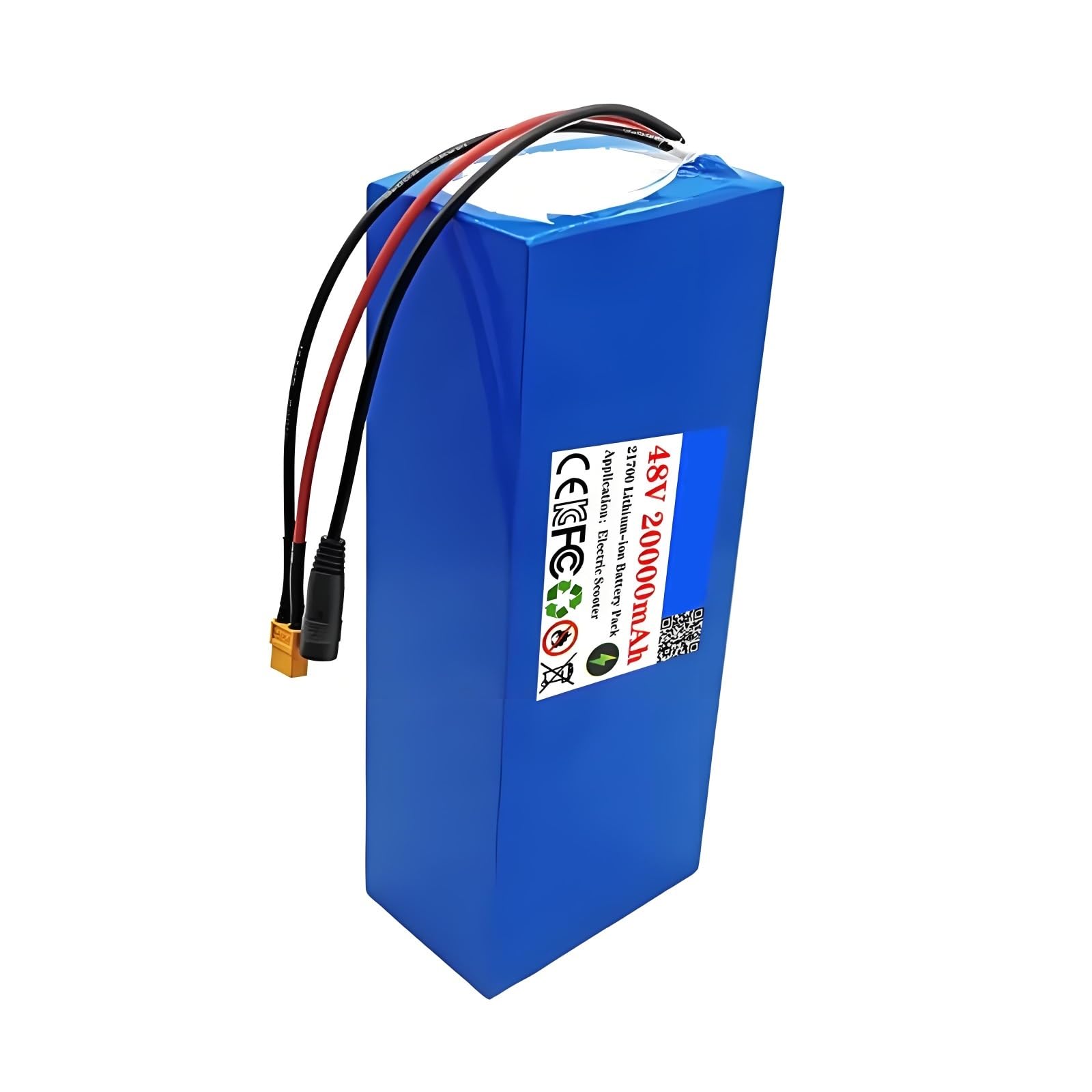 Batería 48V 20Ah 13S4P 21700 Litio Con BMS 30A Para Bicicleta Eléctrica Patinete Moto Eléctrica Silla De Ruedas 285×113×75mm XT60 Cargador 54.6V